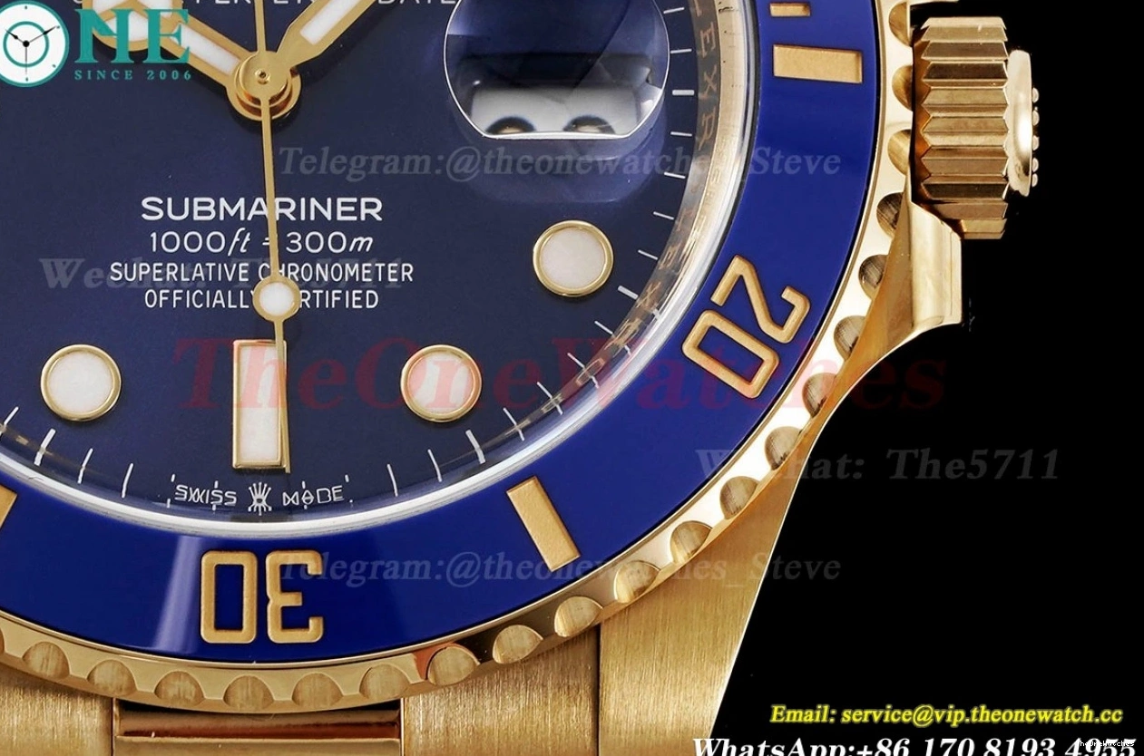 Dot VR3235 YG Submariner 41mm 126618LB Blue YG Clean 0115